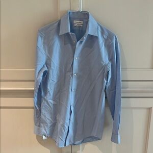Calvin Klein Blue Dress Shirt Elegant Cotton Blend